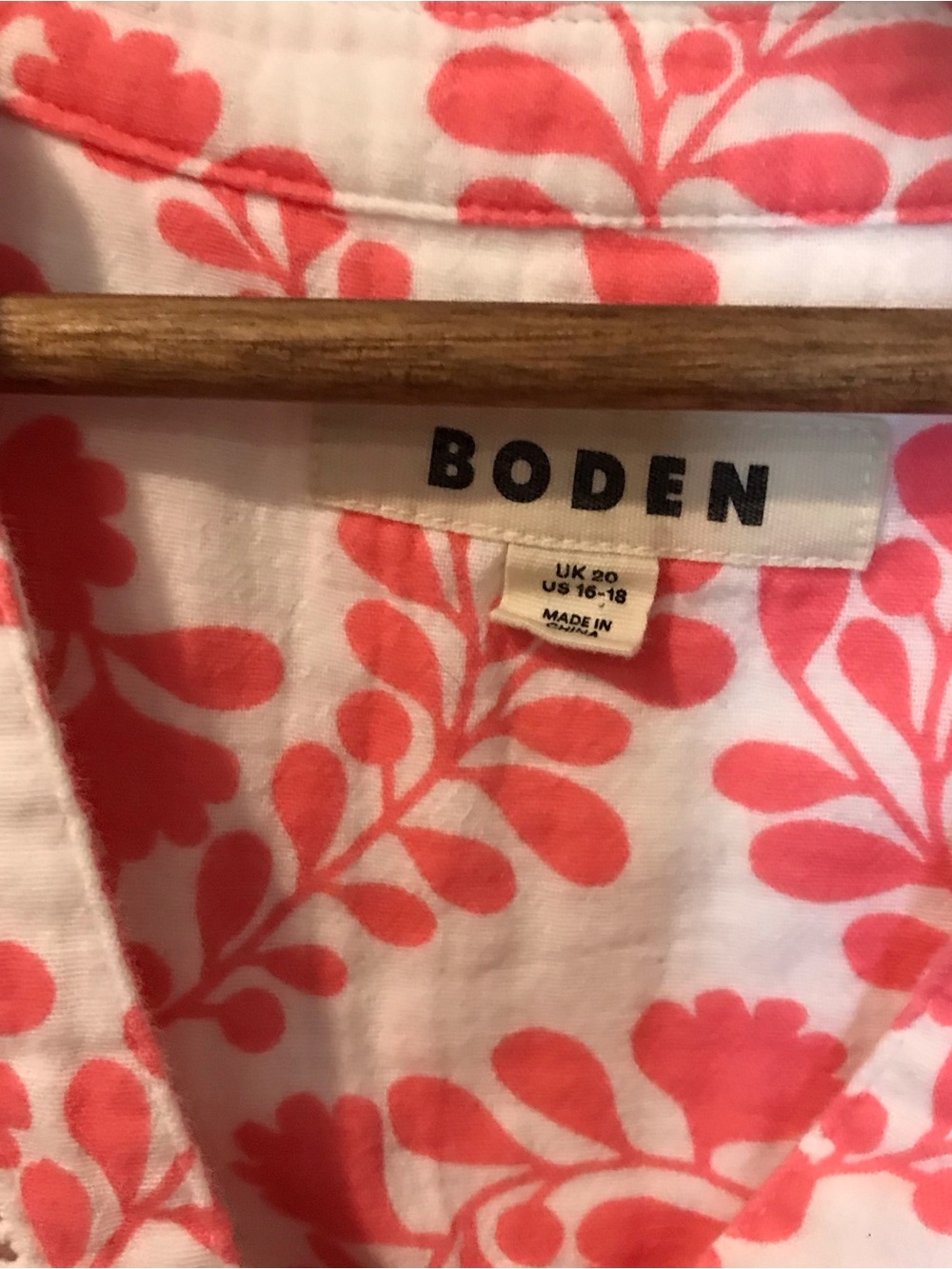 Boden Pink Sleeveless Double Cloth 100% Cotton Top in Pink Floral - Picture 7 of 10